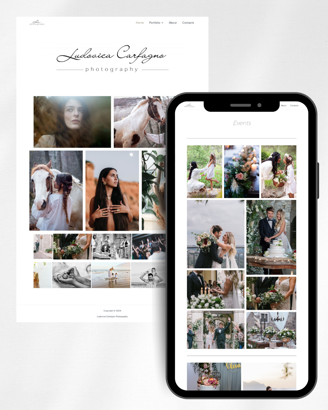 Sito web portfolio realizzato da mmWebdesigner per la fotografa Carfagno