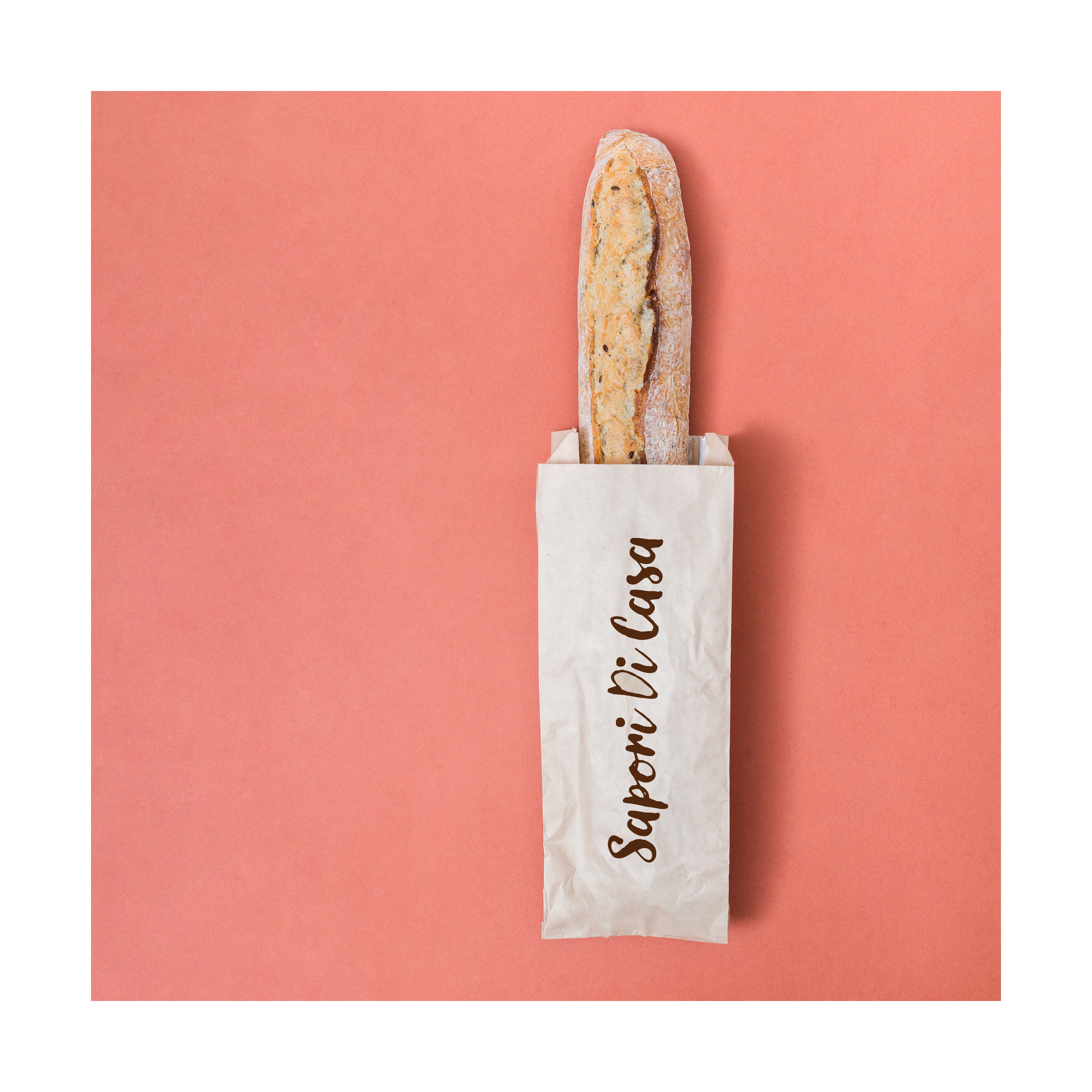 Baguette in sacchetto di carta brandizzato 'Sapori Di Casa'