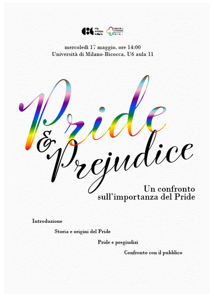 Locandina per l'incontro del 17 maggio 2023 presso l'Università degli studi Milano Bicocca